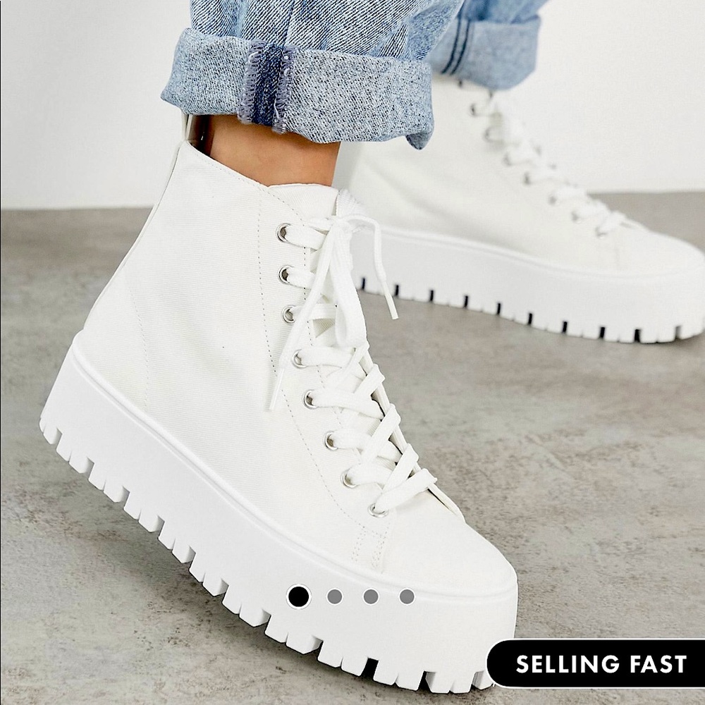 NWT ASOS White Chunky High Top Sneakers